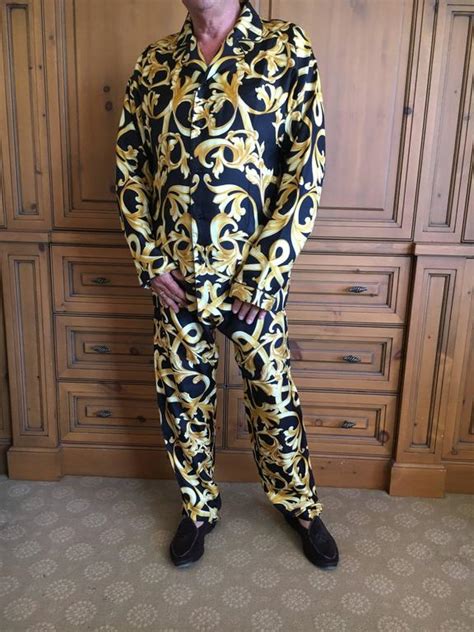 men's versace silk pajamas|Versace sleeping gown.